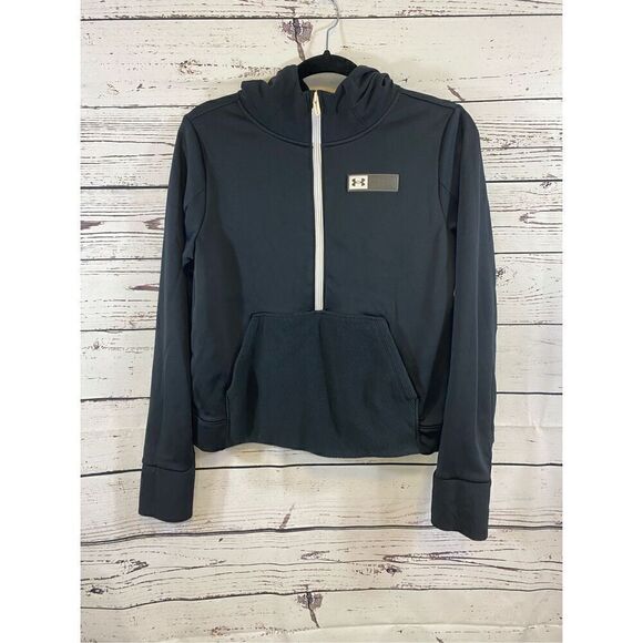 Under Armour Jackets & Blazers - Under Armour Women's Armour Mixed Media ½ Zip Sweatshirt (Black/White) Size Smal